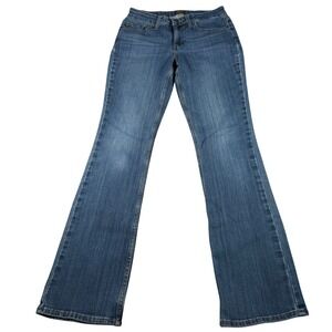 Lee Bootcut Jeans Womens 4M (FITS 28x31) Blue Stretch Denim Worn Hems